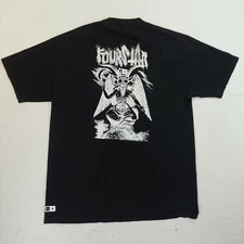 Fourstar t-shirt skateboarding skate large Lucifer mask devil wings deity 