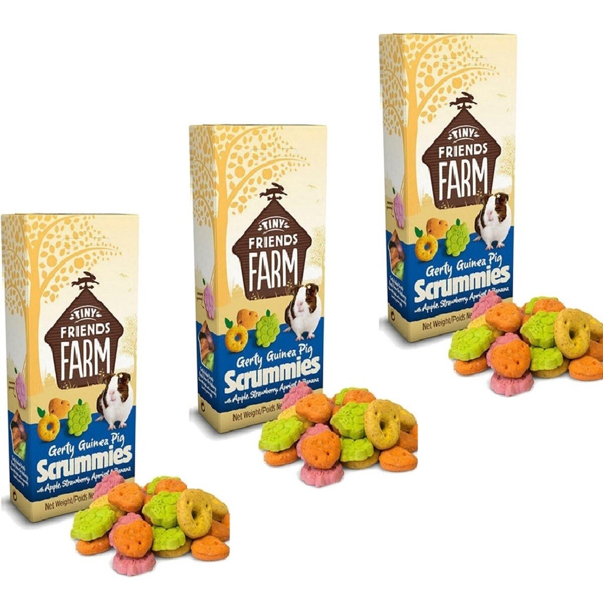TINY FRIENDS FARM GERTY GUINEA PIG SCRUMMIES FRUIT x1 x3 x8