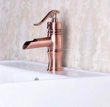 NEW "Water Pump Look" Style Red Copper Bathroom Vessel Sink Lavatory Faucet
