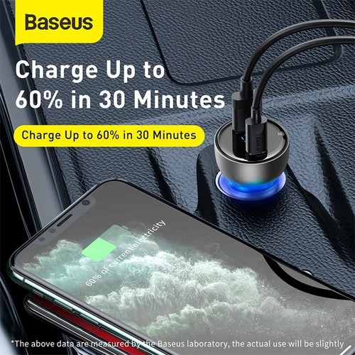 Baseus 65W USB Typ C Auto Ladegerät QC4.0 Schnell Ladeadapter Zigarettenanzünder - Bild 7 von 23