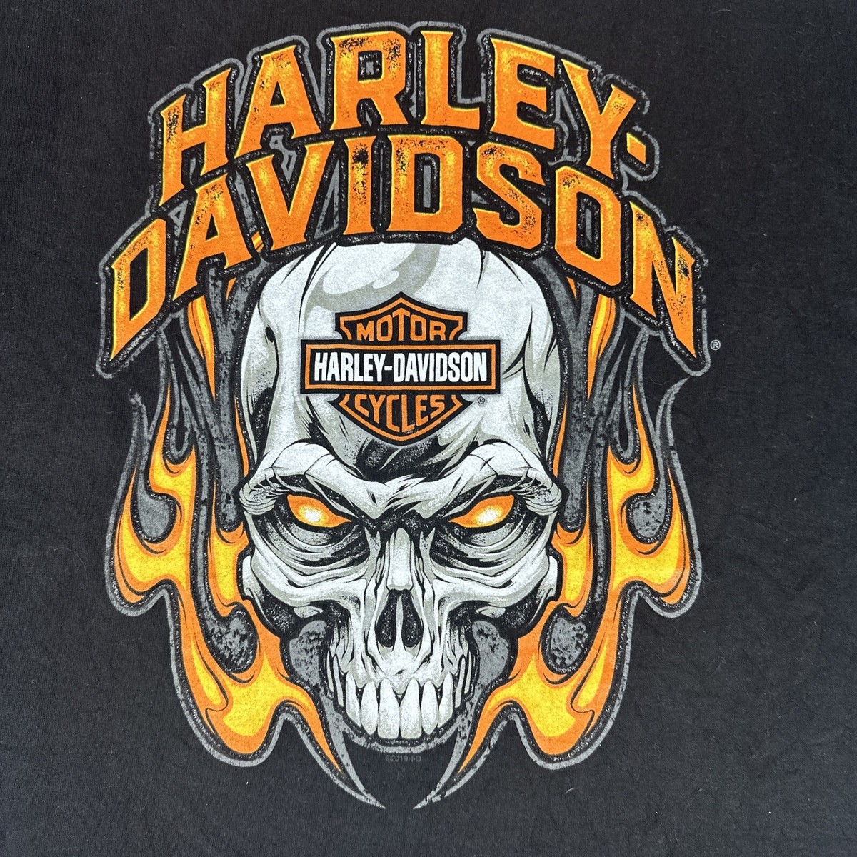 VINTAGE Y2K Harley Davidson Flaming Skull Las Vegas NV TShirt 5XL