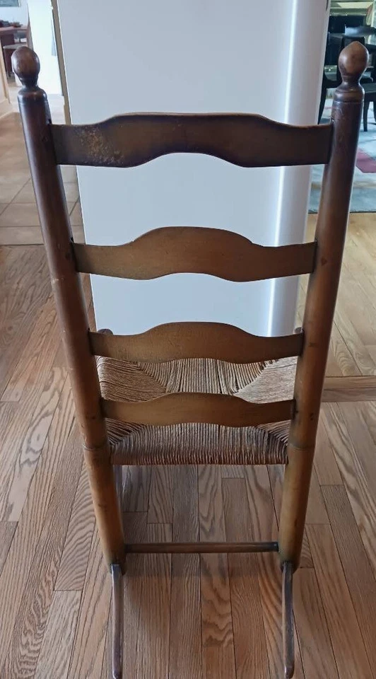 RARE Beautiful Antique 19th Century Ladderback Shaker Style Rocker Rocking Chair - Image 4 of 4