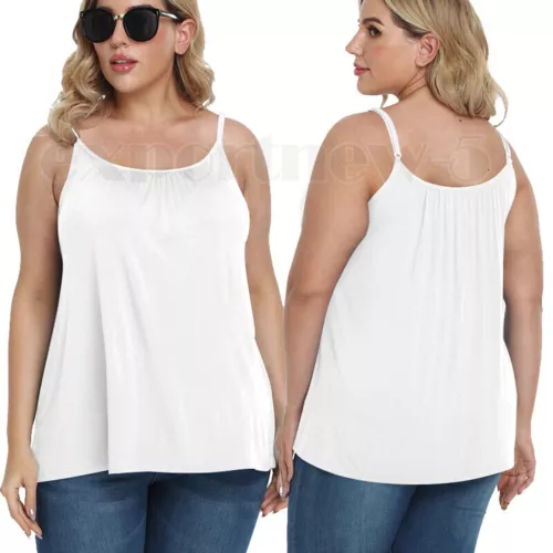 Women Flowy Pleated Camisole with Built-in Bra Loose Casual Sleeveless Tank Tops - Picture 16 of 48