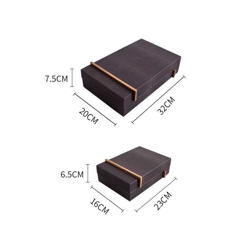 Medium Snake print faux leather jewelry box with attached lid - 1 pc