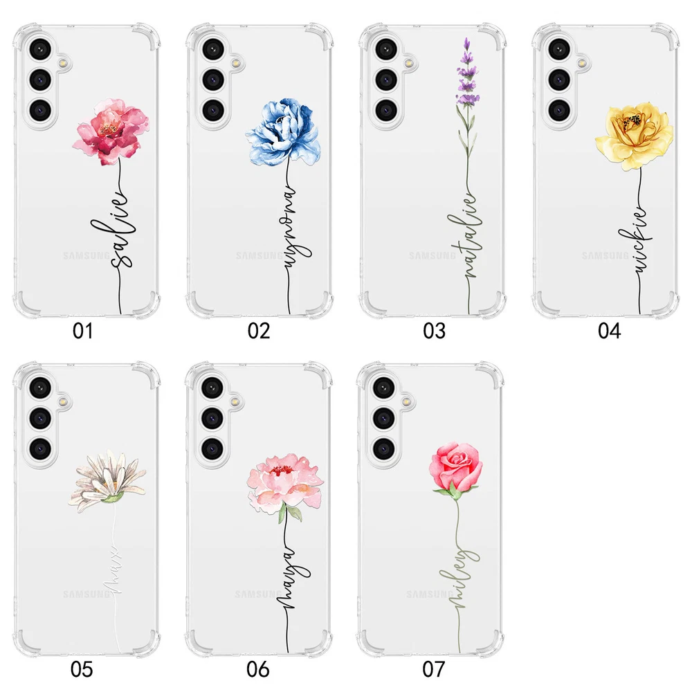 Phone Case For Samsung Galaxy S25 Ultra S24 A15 A16 A35 Personalised Clear Cover