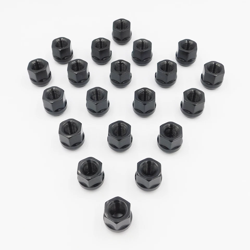 Porcas de roda abertas M12x1.5 pretas x 20 para Toyota Previa Rav 4 Soarer Starlet Wish - Imagem 2 de 4