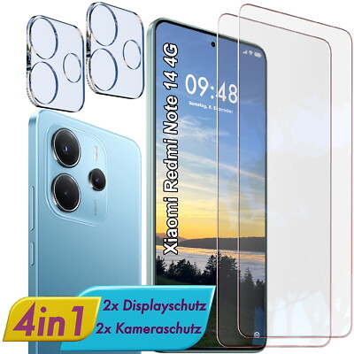 Für Redmi Note 14 4G DISPLAY KAMERA Schutzglas Panzerfolie Linsen 9H Glas Schutz
