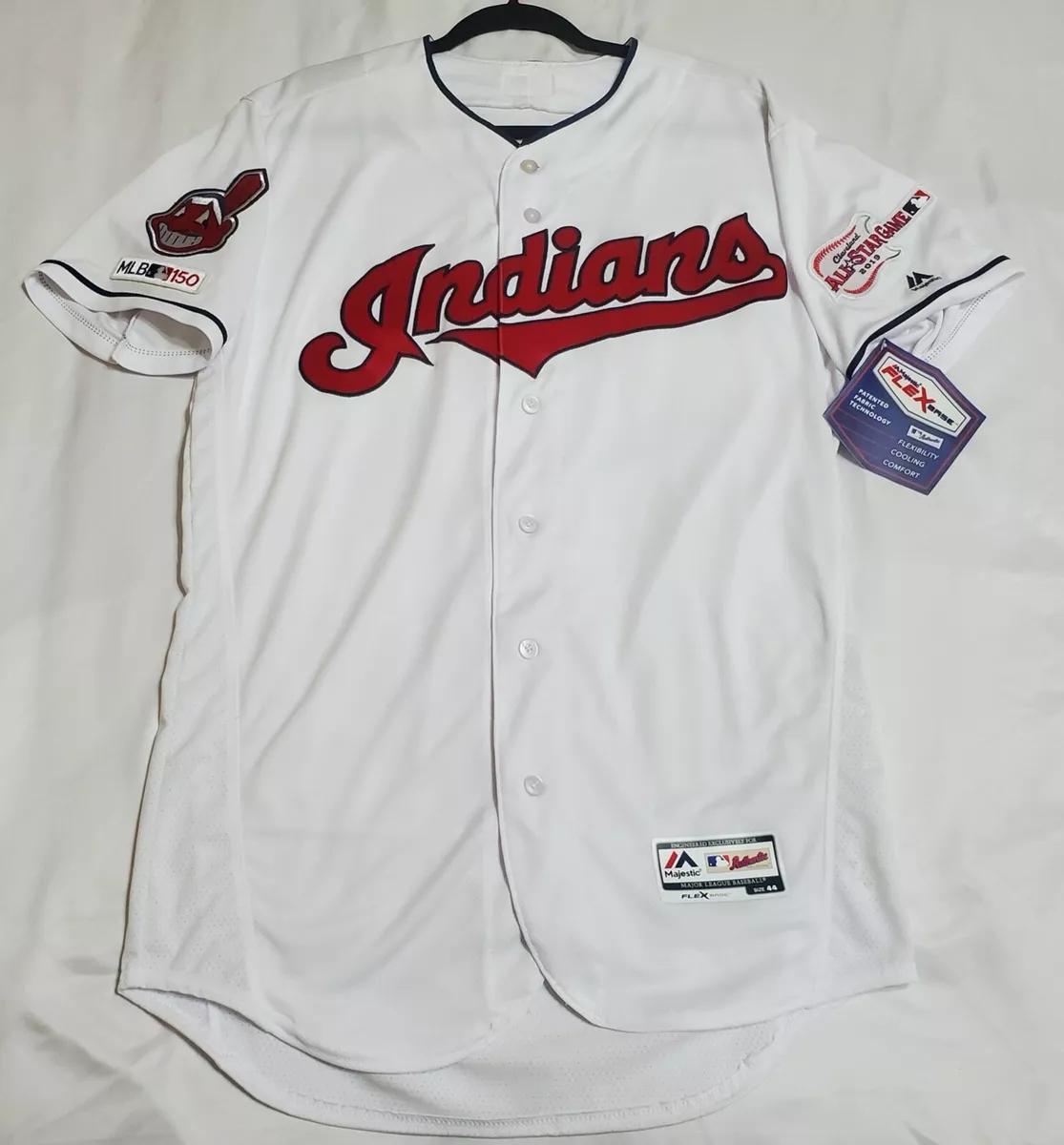 Authentic Majestic 52 2XL CLEVELAND INDIANS FLEX BASE Jersey CHIEF WAHOO!