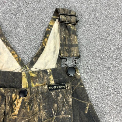 RealTree Dungarees Kids Large 26x30 Brown Bib Camo Canvas Hunting Overalls Youth - Picture 8 of 12