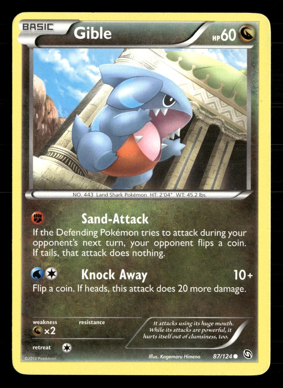 Gible 87/124 Common Dragons Exalted Pokemon Lightly Played