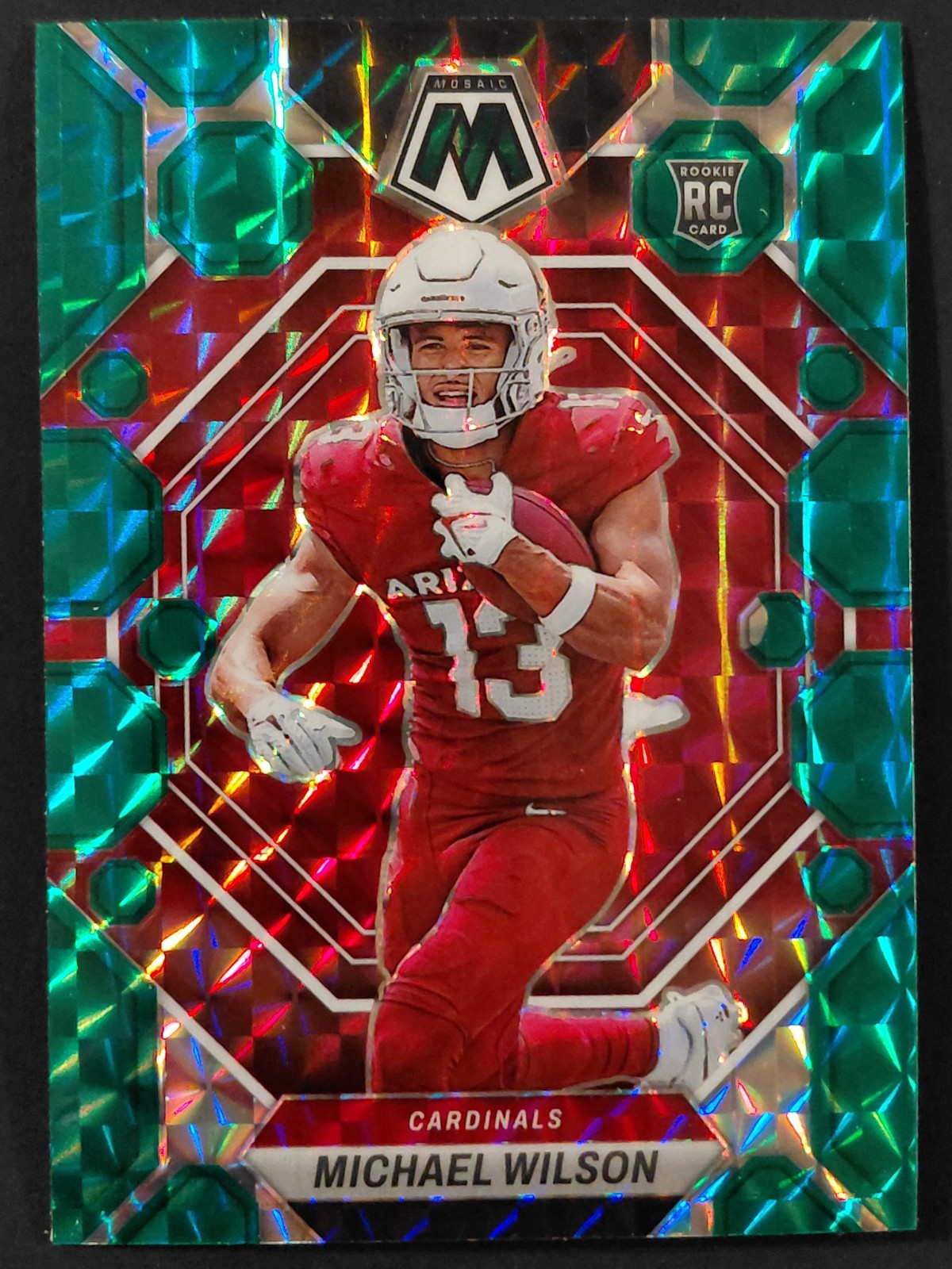 2023 Panini Mosaic Michael Wilson RC Rookie Green Mosaic Prizm #350