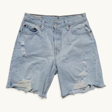 Levi's Premium 501 '90s Light Wash Distressed Denim Jorts W25