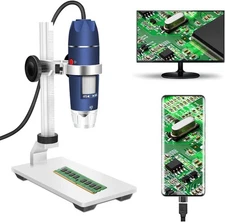 HD 2MP USB Digital Microscope 40X to 1000X Portable Black, Blue, Silver 
