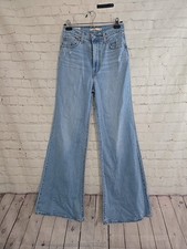 Levi  s Premium Ribcage Wide Leg Jeans Women  s Size 26 Light Wash High Rise Denim