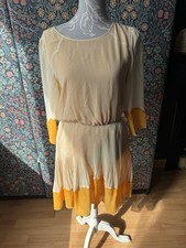 Vintage Top shop Long Sleeved Pleated Dress Size 10 Flirty With Open Back