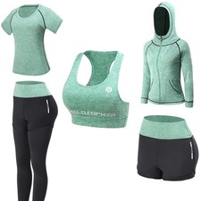 Workout Set for Women 5 PCS Matching Set Exercise Clothes Yoga Running Outfit...