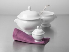 Weiswurstgeschirr, Lukullus, Compact weiß uni, Seltmann Weiden 8 teilig