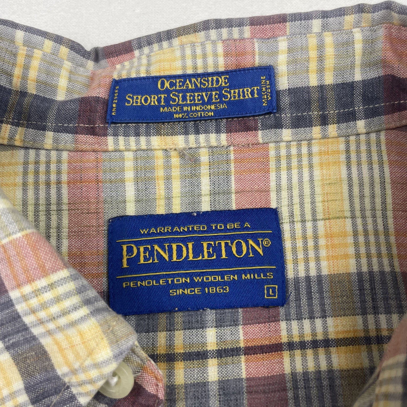Pendleton OceanSide Shirt Men Large Multicolor Pl… - image 2
