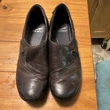 Dansko Brown Leather Slip-On Comfort Shoes Women  s Size 9 Block Heel