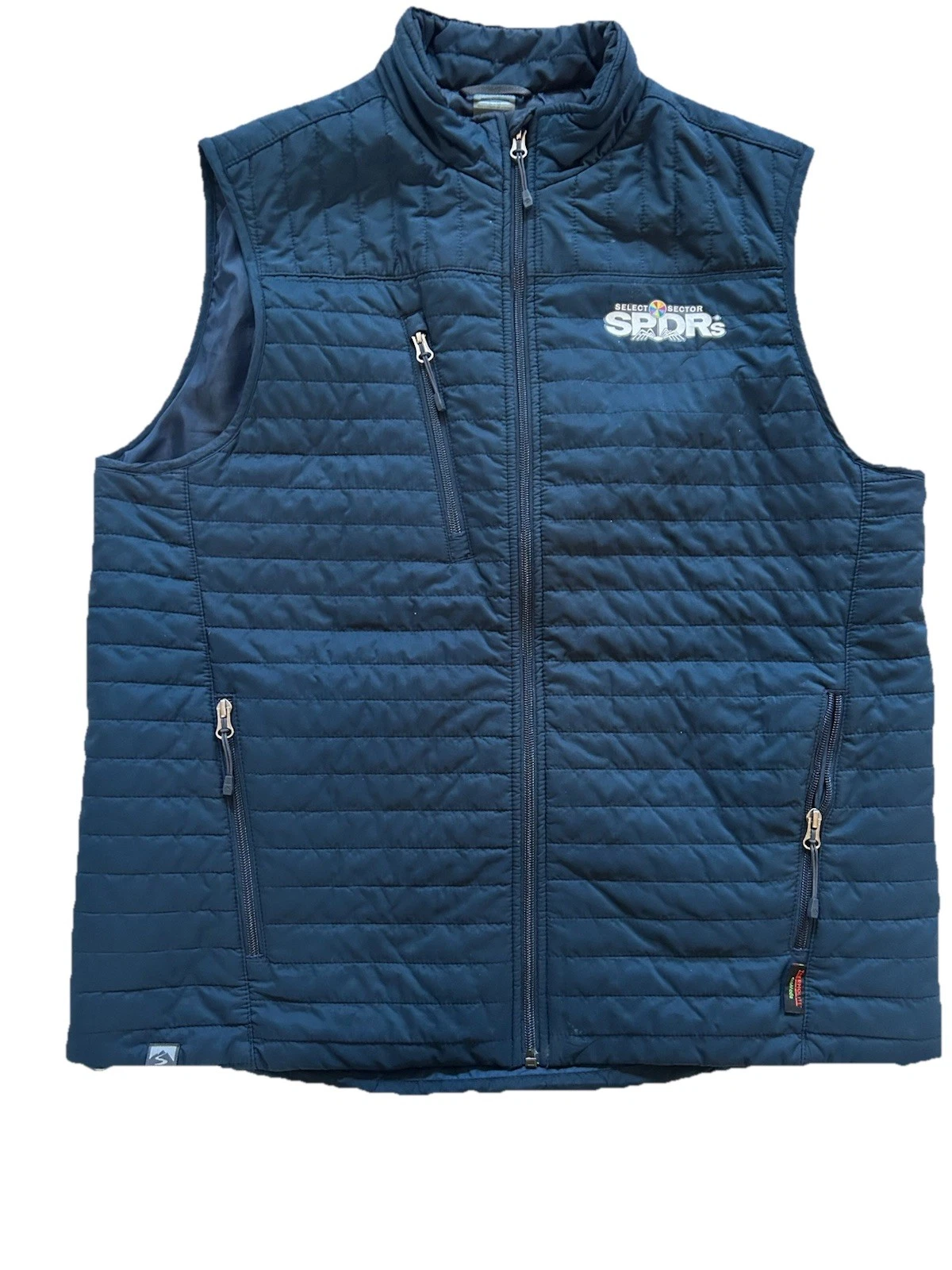 Select Sector SPDR Vest Storm Creek Mens Large Blue Full Zip Puffer Corporate
