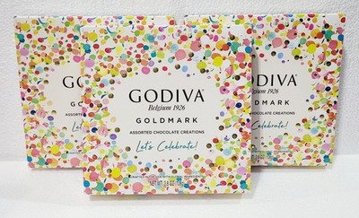 LOT OF 3 Godiva Goldmark Assorted Chocolate Creations Gift Box 9 Pieces 3.8 oz