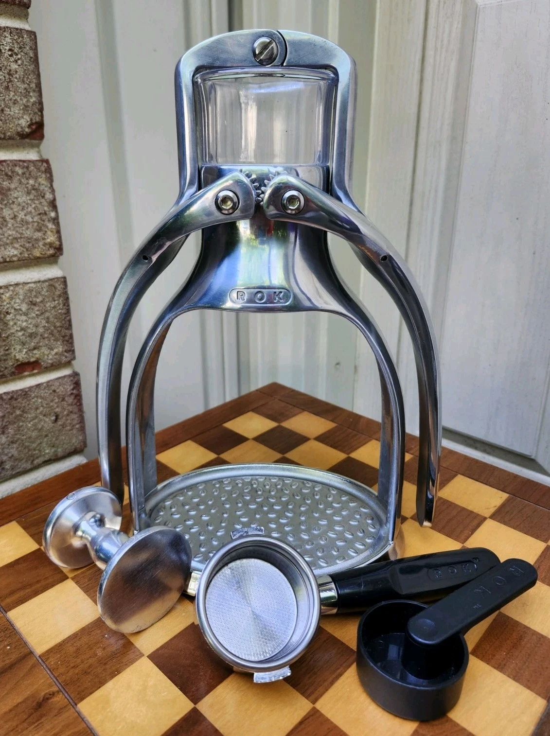 Vtg ROK Presso Manual Espresso Coffee Press Maker Silver EXCELLENT Condition
Opens in a new window o