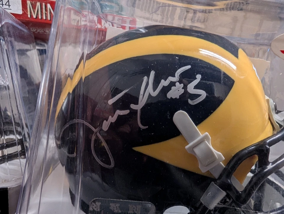 Joe Flacco Michigan Wolverines autografiado firmado mini casco certificado de autenticidad Foto 2 de 3