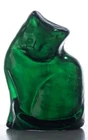 2019 BLENKO Glass CAT CRITTER CLOVER GREEN Figurine Paperweight 3.75"