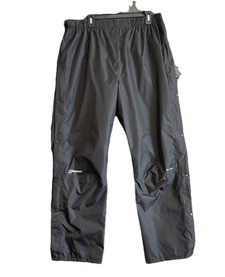 Mens Berghaus XXL Deluge Overtrousers Black Hydroshell W-proof StraightLeg Pants