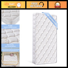 Dual Sided Mini Crib Mattress 38x24x4 Inch - Firm Support, Breathable Foam, Quie
