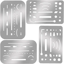 4 Pieces Eraser Shield Template Stainless Steel Erasing Metal... 