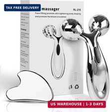 Stainless Steel Gua Sha and Face Roller Set, Facial Tool for Face Sculpting, Met