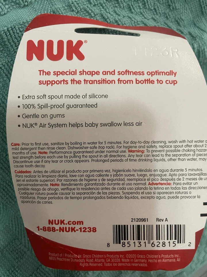 Lote 6 caños de repuesto NUK silicona transparente/opaca 6+ meses. NUEVO. Foto 3 de 4