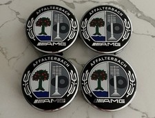 4 Wheel Center Caps AMG Affalterbach Emblem 75MM for Mercedes Benz Rim