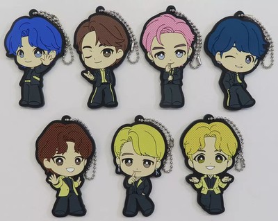 BTS TinyTAN Gummi Maskottchen Schlüsselanhänger 7er Set Sammlerzubehör