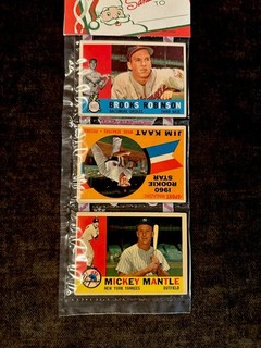 1960 TOPPS XMAS BASEBALL RACK PACK MICKEY MANTLE JIM KAAT RC BROOKS ROBINSON