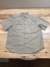 Carhartt 101555 Men s Brown Foreman Solid Short Sleeve Work Shirt Size Large