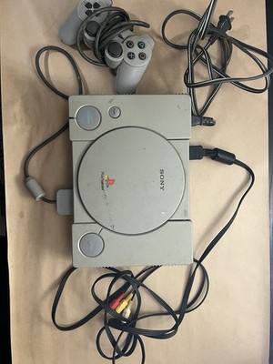 Sony PlayStation 1 Grey With Power Cord Av Cord And 1 Controller Tested Working
