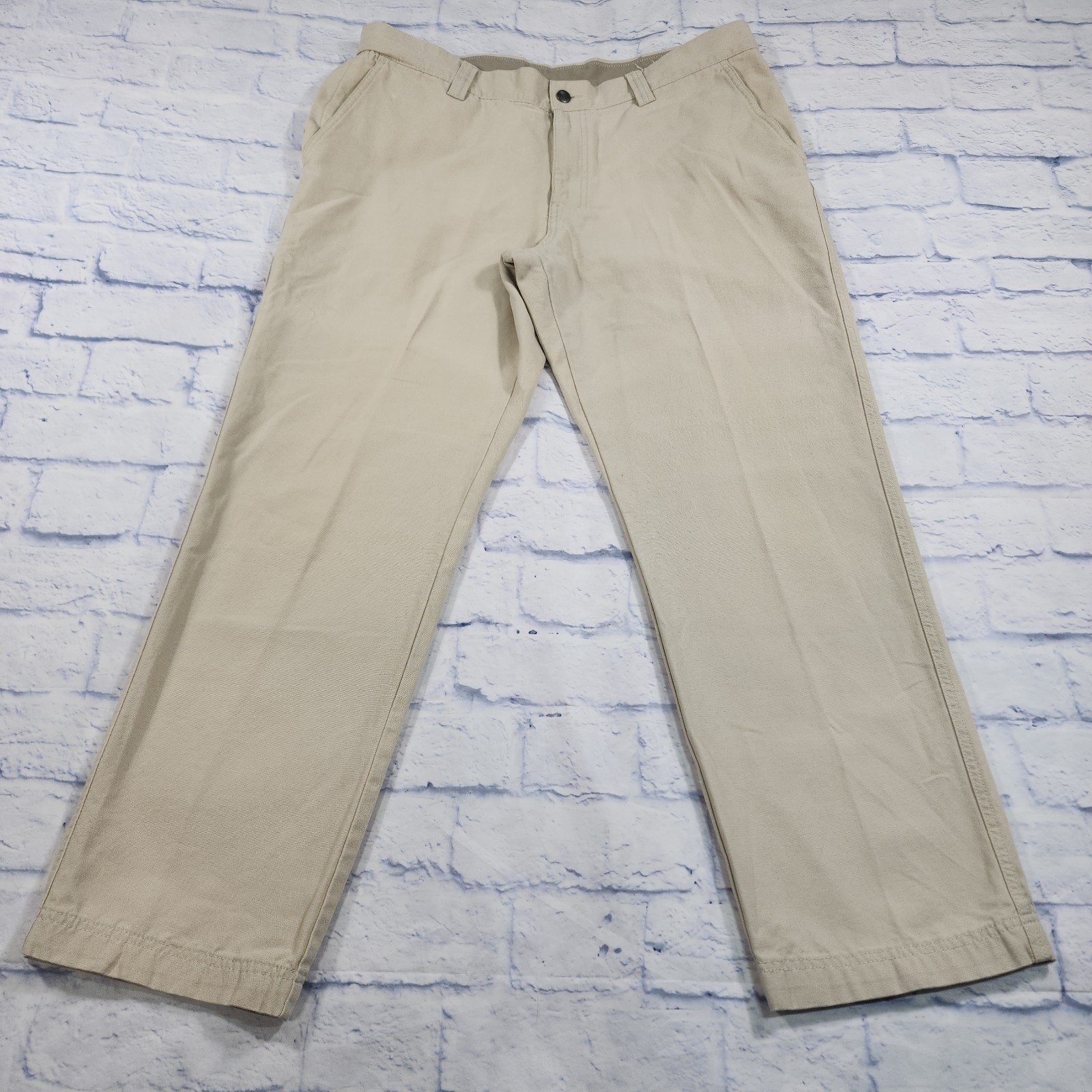Columbia MENS SIZE 38X30 Roc Flex Pants Beige Heavy Cotton Twill Hiking Outdoors