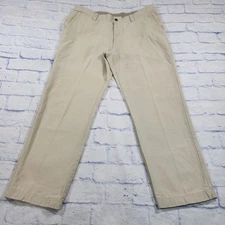 Columbia MENS SIZE 38X30 Roc Flex Pants Beige Heavy Cotton Twill Hiking Outdoors