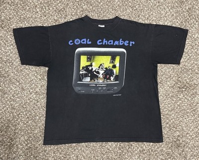 COAL CHAMBER グラフィックTシャツ M GILDAN Vintage Coal Chamber Band Shirt Tv Graphic Nu Metal Blue Grape