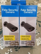 Fake Security CCTV Camera 2 Pack Dummy Camera BLACK w Flashing Red LED Light