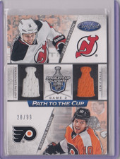 2012-13 CERTIFIED ADAM LARSSON BRAYDEN SCHENN PATH TO THE CUP DUAL JERSEY #28/99