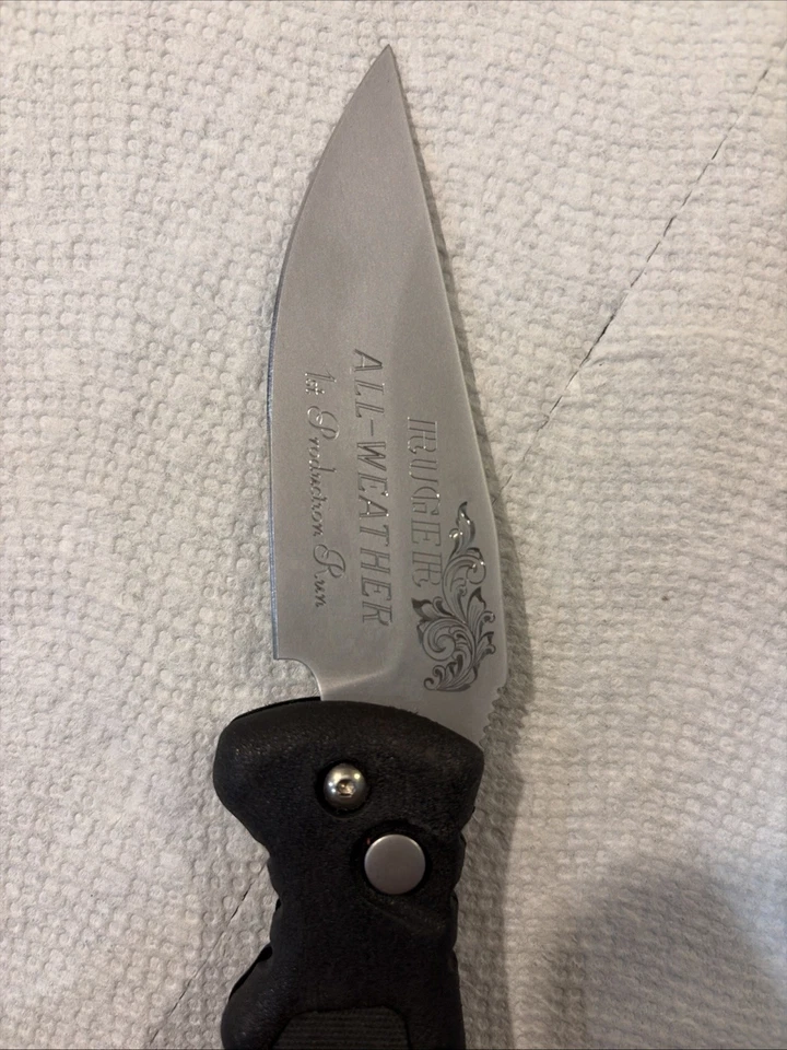 Cuchillo Plegable Ruger TODO CLIMA Nunca Usado Muy Raro Primera Producción Ejecución De Colección Foto 3 de 4