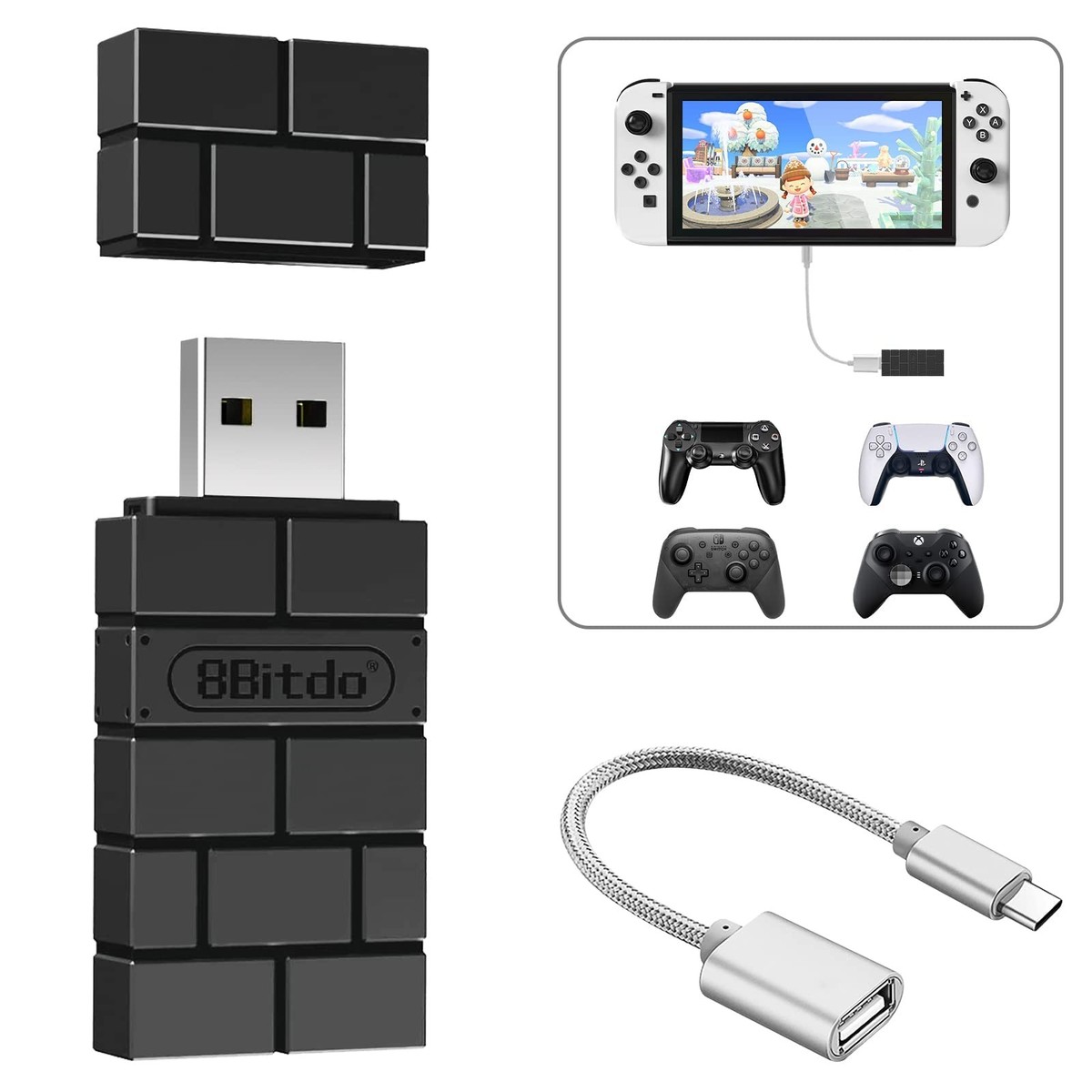 8Bitdo Usb Wireless Controller Adapter Converter Dongle For