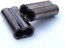 Mini Copper Double Barrel Crimp Sleeves 1.3mm x 7mm - 100 1.6mm x 9mm, black 