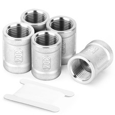 5PCS 304 Stainless Steel Cast Pipe Fitting, Coupling, 1" x 1" NPT Female Thre...