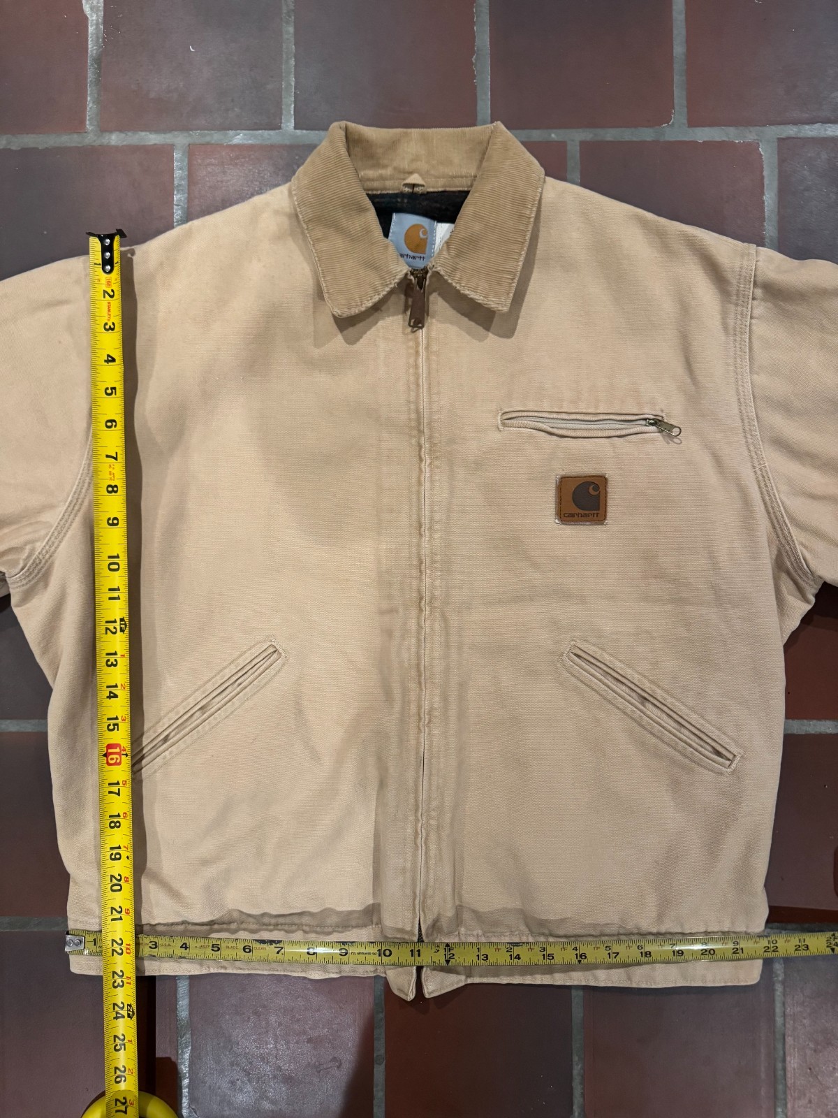 RARE VTG Large 1998 Carhartt Sandstone Detroit Jacket J43WET - Barely Worn! image 2