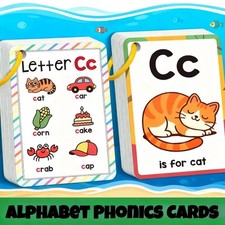 Flash Cards A-Z Kids Toddlers Educational Pre School Learning Alphabets Numbers