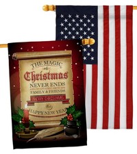 Ornament Collection Magic Christmas House Flag Pack Double-Sided Made in USA